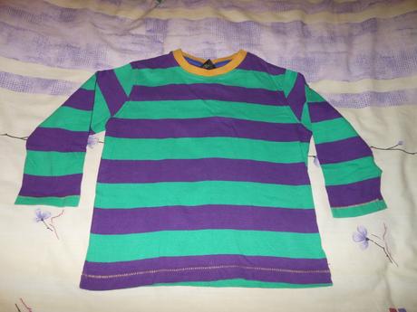 Pásikavé zelenofialové tričko next 98, next,98