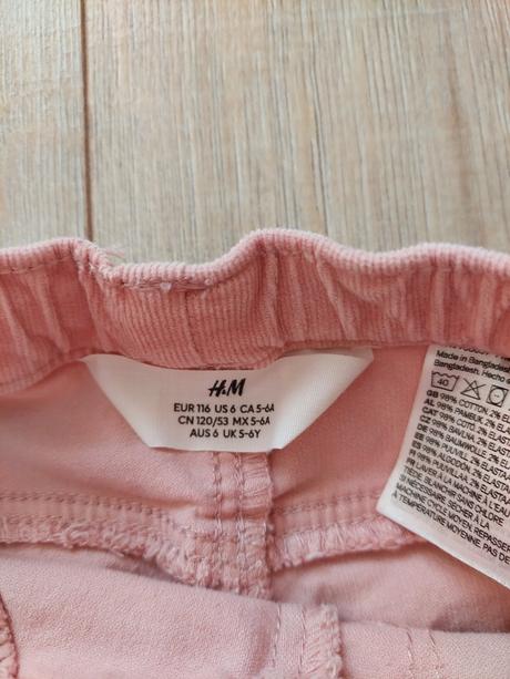 Menčestrové nohavice, h&m,116