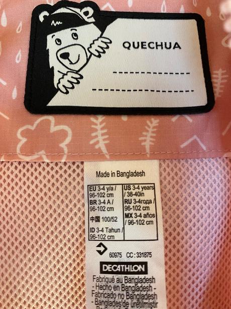 Nepremokava turisticka bunda 98, decathlon,98