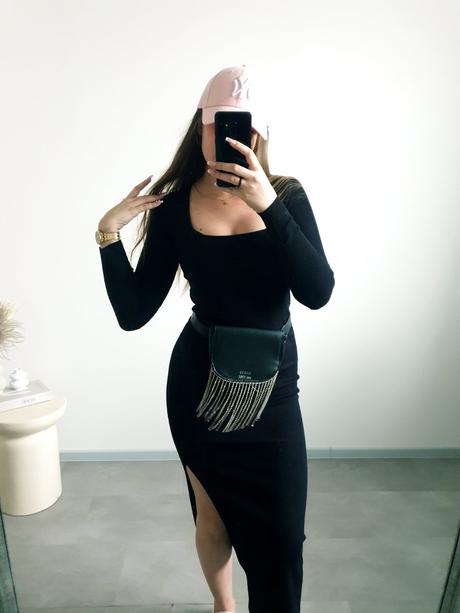 Čierne midi šaty s/m, s