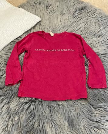 Dievčenské tričko s lesklým nápisom benetton, benetton,80