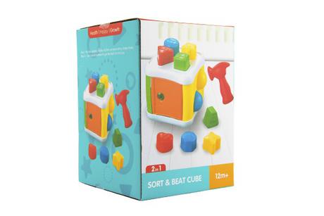 Motorická hračka - kocka 2 v 1,