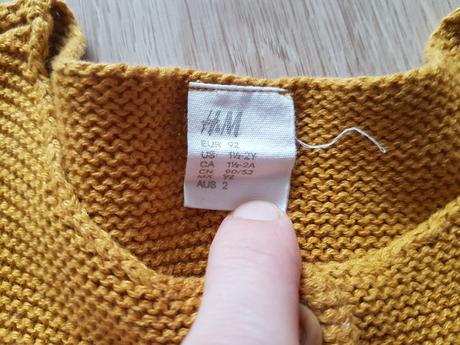 H&m pletený sveter - horčicový, h&m,92