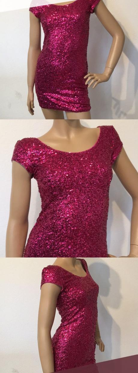 Cyklámenové trblietavé šaty zn. divided, 34