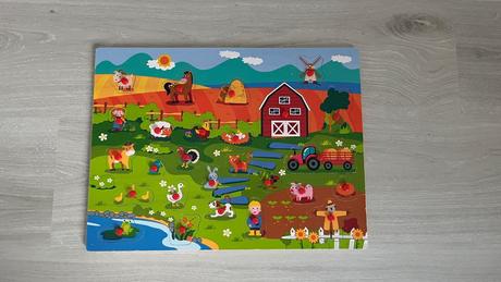 Drevená vkladačka "na farme", 