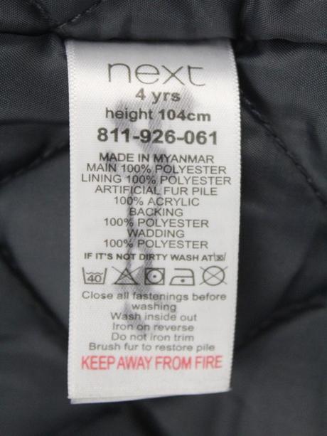 Chlap. čierna technická zimná bunda next veľ. 4 r., next,104