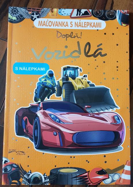Vozidla knizka s omalovankami a nalepkami, 