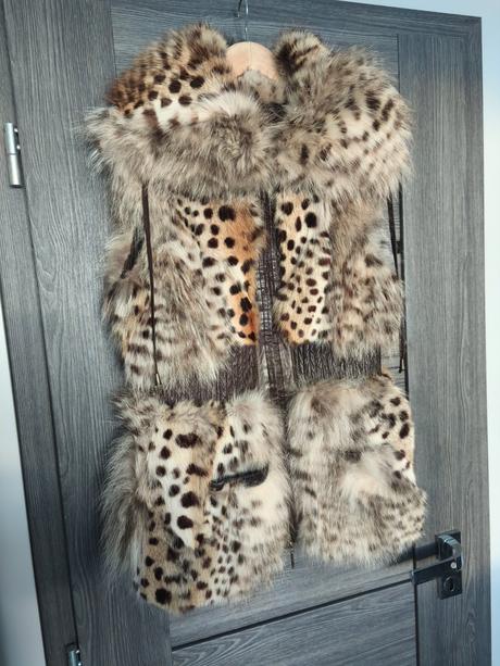 Luxusna vesta z pravej kozusiny rys ostrovid, s