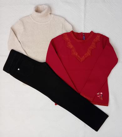 Dievčenský svetrík 2 ks + nohavice - 1ks, mayoral,116