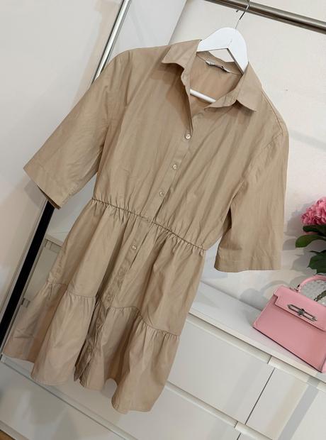 Béžové košeľové šaty stradivarius, stradivarius,m