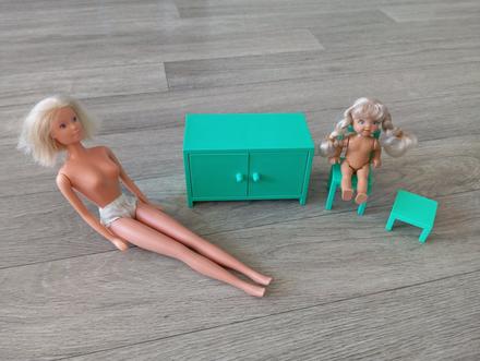 Zelený nábytok ikea pre barbie deti,