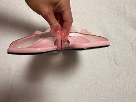 Vinylové ružové sandálky na podpätku zn. zara, zara,40