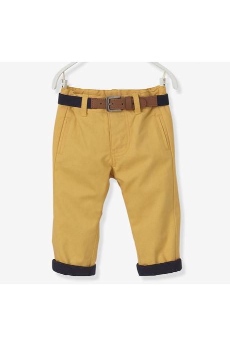 Vertbaudet thermo horčicové nohavice s opaskom, vertbaudet,68