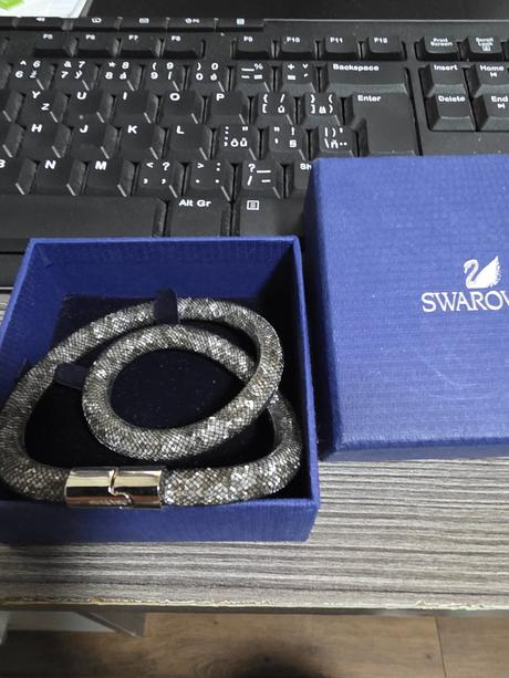 Swarovski stardust double bracelet čierny, swarovski