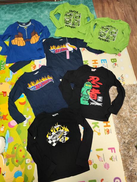 Spolu 7 chlapcenskych triciek s dlhym rukavom, 140