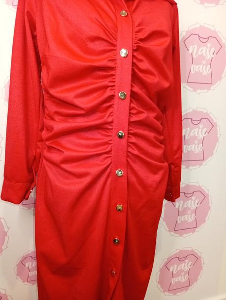 Nové červené trblietavé šaty m/l, l / m