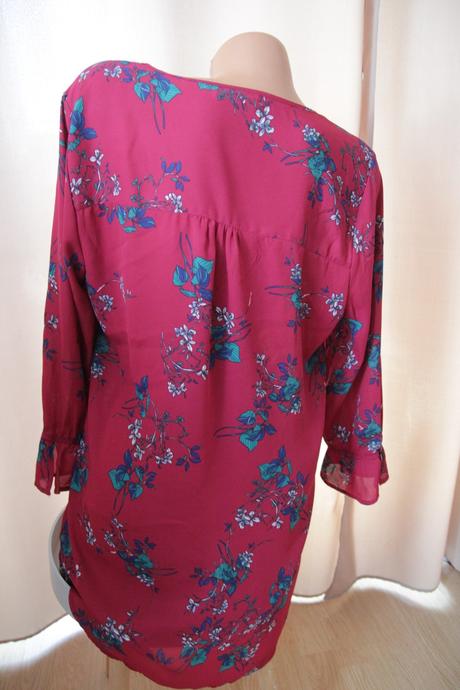 Bordová kvetinová blúzka, xl, xl