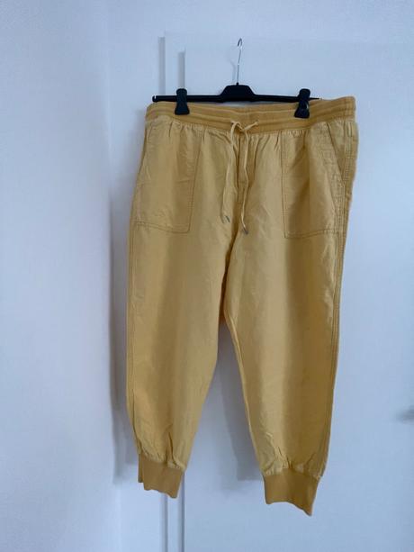 Pohodlné ľanové cuff nohavice, gap