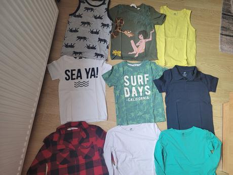 Tričká, košeľa a pyžamo - cena spolu za všetky, h&m,122