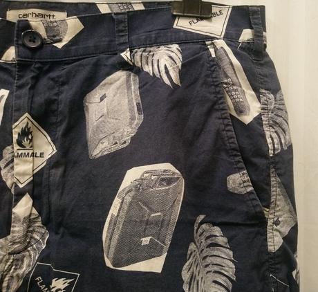 Pánske modro sivé kraťasy so vzorom, carhartt, l, l