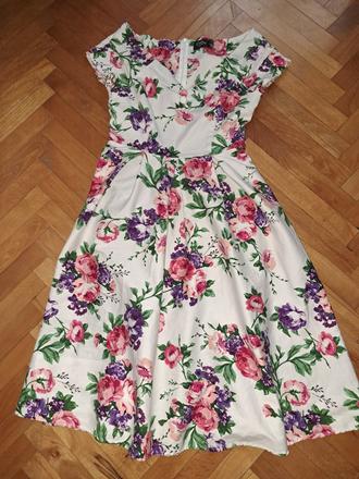 Off shoulder saty s kvetmi, 38