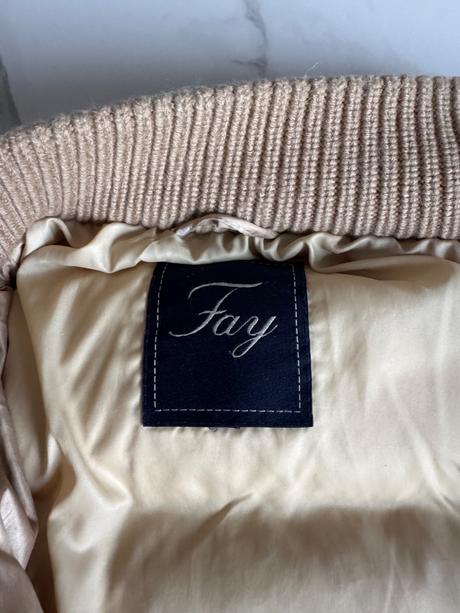 Fay luxusná bunda s kačacim perím v zlatej farbe m, m