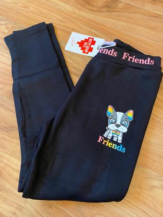 Legínky friends čierne, 104 / 116 / 128 / 152