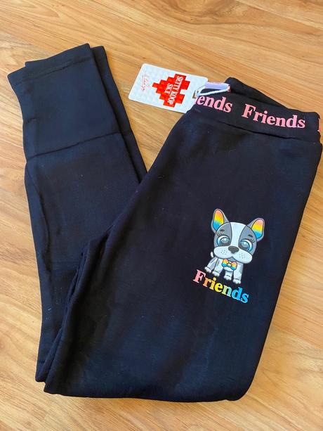 Legínky friends čierne, 104 / 116 / 128 / 152