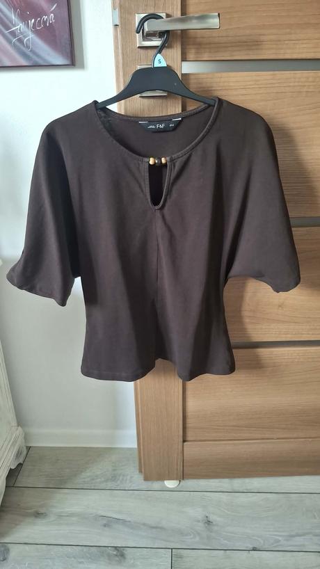 Hnedé tričko f&f velkost 38, f&f,38