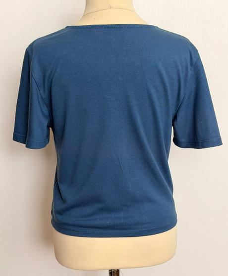 H&m tmavomodré tričko s riasením, h&m,158