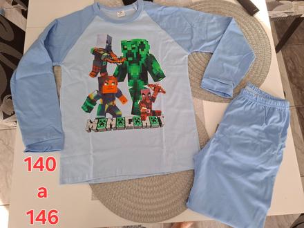 Pyzamo minecraft bavlnené, 140 / 146