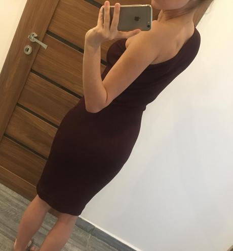 Šaty cez jedno rameno, h&m,s