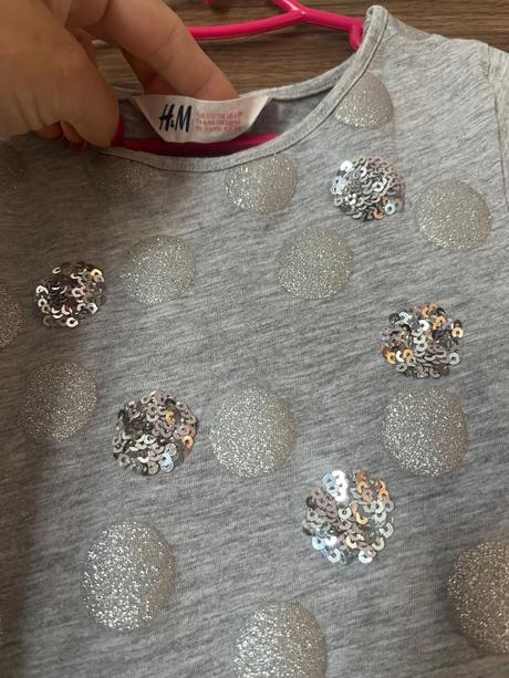 Hm šaty s flitrami 122/128, h&m,122
