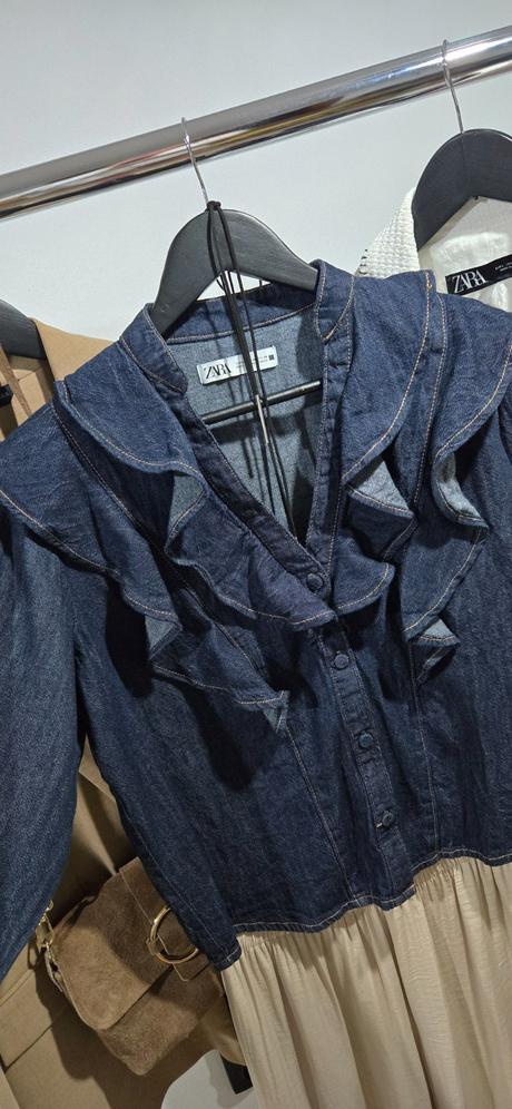 Riflová košeľa zara, zara,m