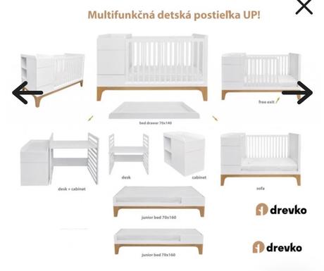 Multifunkčná postieľka, šírka (cm): 80,dĺžka (cm): 160