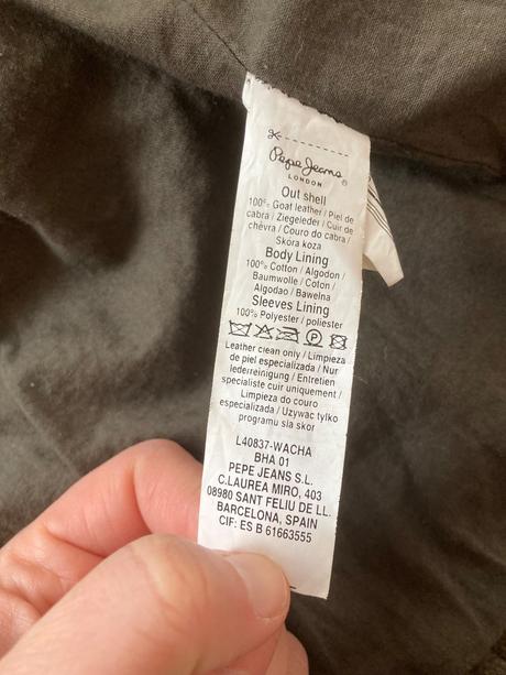 Kožený kabát, pepe jeans,m