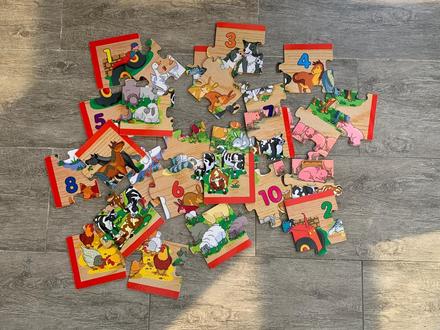 Veľké drevené puzzle na podlahu, 