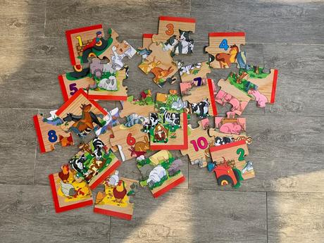 Veľké drevené puzzle na podlahu, 