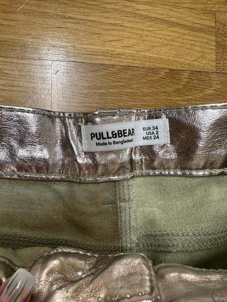 Retro strieborne nohavice, pull&bear,xs