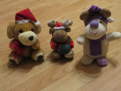 Vianoční plyšáci - 3 ks - psík, sobík, sobík milka,