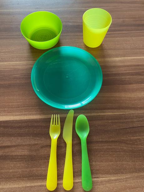 Jedálenský set - zeleno-žltý, 
