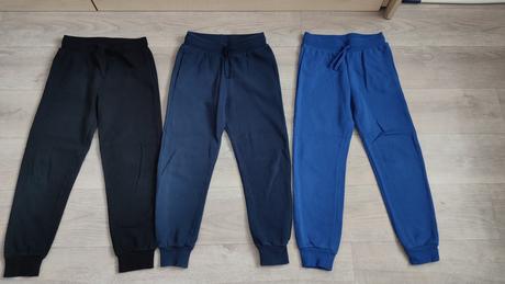 Zateplené tepláky 3ks, h&m,134