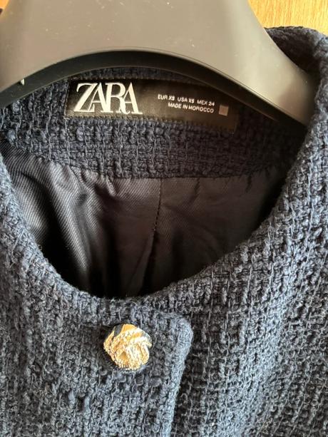 Tvídové modré sako, zara,xs