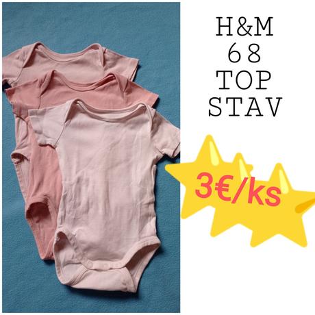 3x body s krátkym rukávom, h&m,68