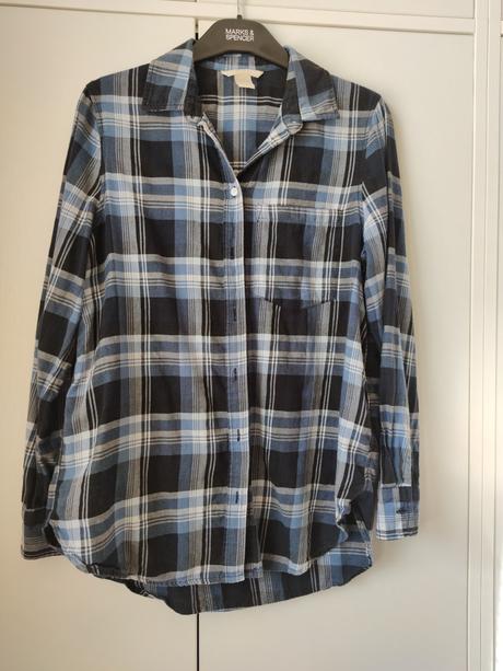 Modrá karovaná košeľa, h&m,36