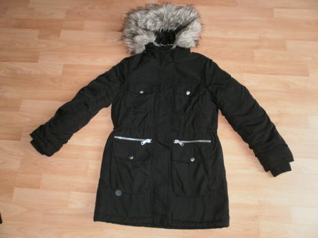 Hrubo vatovaná zimná parka - 1x oblečená, h&m,xs