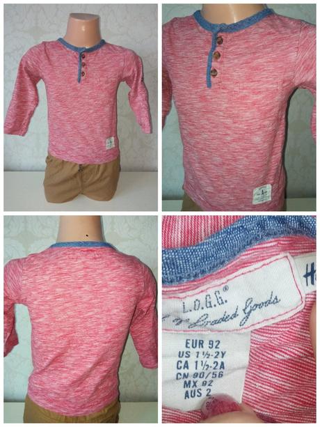 Chlapčenské tričko s roll-up rukávom h&m (92), h&m,92