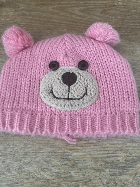Ružová čiapočka s medvedíkom 2-4r., f&f,92