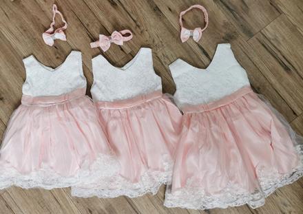 Detske šaty plus čelenka, 86 - 122