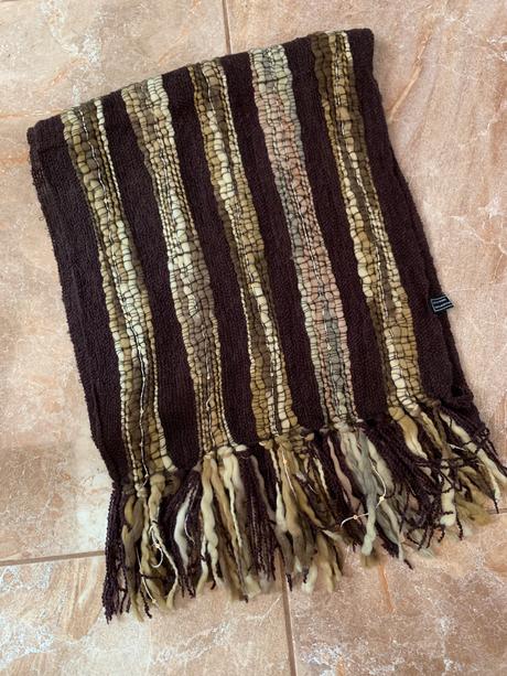 Damsky sal hnedy bezovy zlaty, l